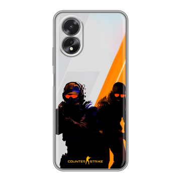 Силиконовый чехол на OPPO A18 с принтом Контер страйк Counter strike