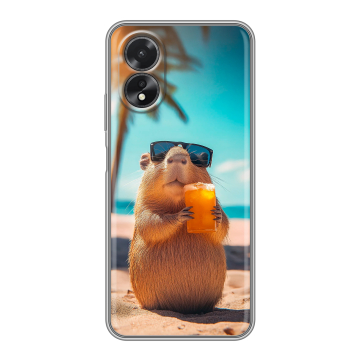 Силиконовый чехол на OPPO A18 с принтом Капибара
