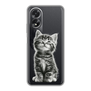 Силиконовый чехол на OPPO A18 с принтом Котенок Силиконовый чехол на OPPO A18 с принтом Котенок