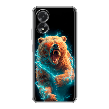 Силиконовый чехол на OPPO A18 с принтом Медведь Силиконовый чехол на OPPO A18 с принтом Медведь