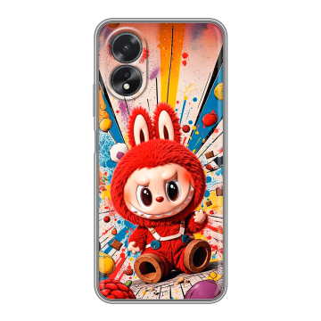 Силиконовый чехол на OPPO A18 с принтом Labubu Лабубу Силиконовый чехол на OPPO A18 с принтом Labubu Лабубу