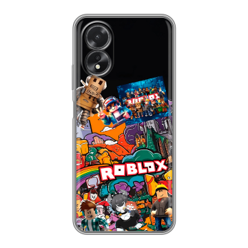 Силиконовый чехол на OPPO A18 с принтом Roblox Роблокс Силиконовый чехол на OPPO A18 с принтом Roblox Роблокс