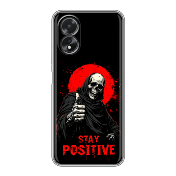 Силиконовый чехол на OPPO A18 с принтом смешной скелет Силиконовый чехол на OPPO A18 с принтом смешной скелет