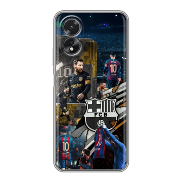 Силиконовый чехол на OPPO A18 с принтом Messi Barcelona Силиконовый чехол на OPPO A18 с принтом Messi Barcelona