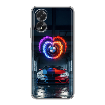 Силиконовый чехол на OPPO A18 с принтом BMW БМВ Силиконовый чехол на OPPO A18 с принтом BMW БМВ