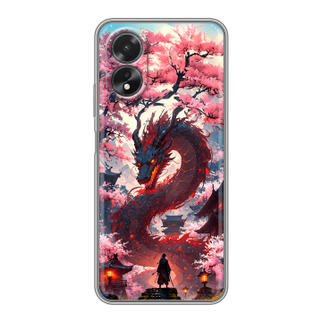 Силиконовый чехол на OPPO A18 с принтом Дракон Японский Силиконовый чехол на OPPO A18 с принтом Дракон Японский