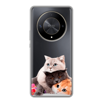 Силиконовый чехол на Huawei Honor X9b с принтом Кошки Силиконовый чехол на Huawei Honor X9b с принтом Кошки