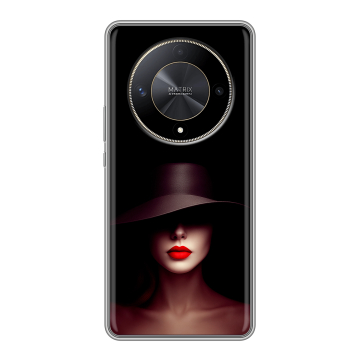 Силиконовый чехол на Huawei Honor X9b с принтом Девушка в шляпе
