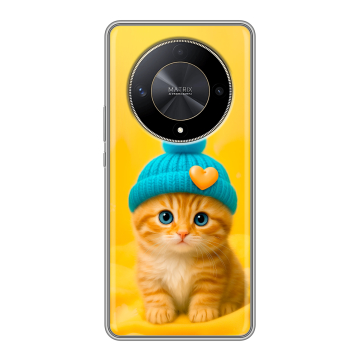 Силиконовый чехол на Huawei Honor X9b с принтом Котенок в шапке
