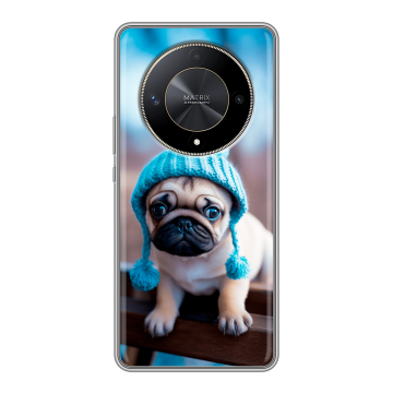 Силиконовый чехол на Huawei Honor X9b с принтом Мопс в шапке