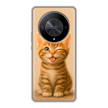 Силиконовый чехол на Huawei Honor X9b с принтом котенок