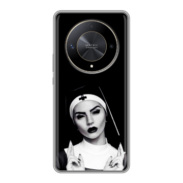 Силиконовый чехол на Huawei Honor X9b с принтом монашка