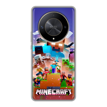 Силиконовый чехол на Huawei Honor X9b с принтом Майнкрафт Minecraft Силиконовый чехол на Huawei Honor X9b с принтом Майнкрафт Minecraft