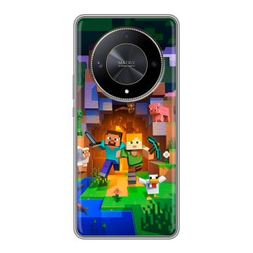 Силиконовый чехол на Huawei Honor X9b с принтом Майнкрафт Minecraft Силиконовый чехол на Huawei Honor X9b с принтом Майнкрафт Minecraft