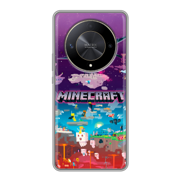 Силиконовый чехол на Huawei Honor X9b с принтом Майнкрафт Minecraft