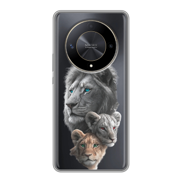 Силиконовый чехол на Huawei Honor X9b с принтом Львы