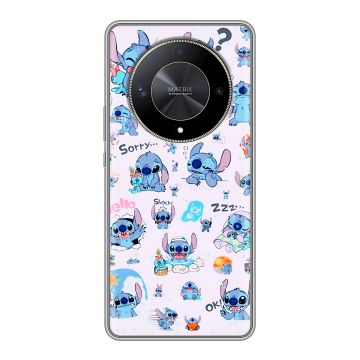 Силиконовый чехол на Huawei Honor X9b с принтом Лило и Стич Силиконовый чехол на Huawei Honor X9b с принтом Лило и Стич