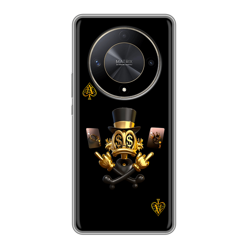 Силиконовый чехол на Huawei Honor X9b с принтом Золотой скрудж макдак Силиконовый чехол на Huawei Honor X9b с принтом Золотой скрудж макдак
