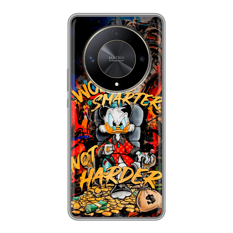 Силиконовый чехол на Huawei Honor X9b с принтом Дональд Дак Деньги Силиконовый чехол на Huawei Honor X9b с принтом Дональд Дак Деньги