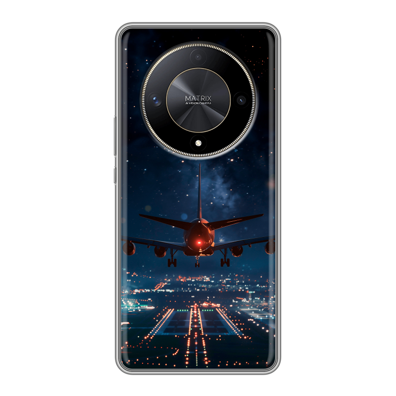 Силиконовый чехол на Huawei Honor X9b с принтом самолет Силиконовый чехол на Huawei Honor X9b с принтом самолет