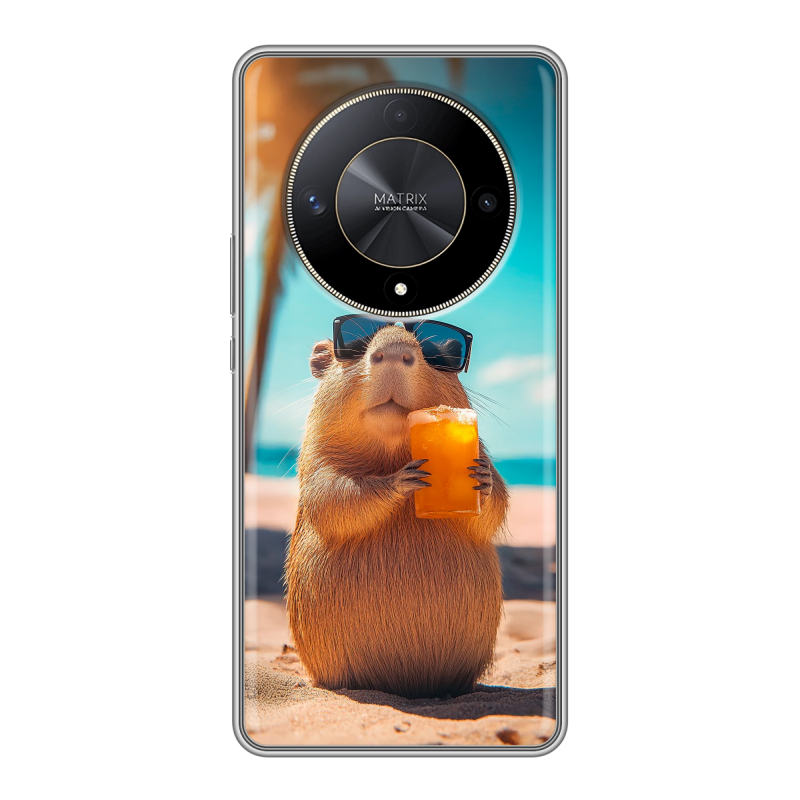 Силиконовый чехол на Huawei Honor X9b с принтом Капибара Силиконовый чехол на Huawei Honor X9b с принтом Капибара