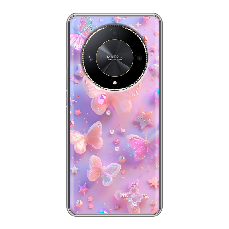 Силиконовый чехол на Huawei Honor X9b с принтом Бабочки Силиконовый чехол на Huawei Honor X9b с принтом Бабочки