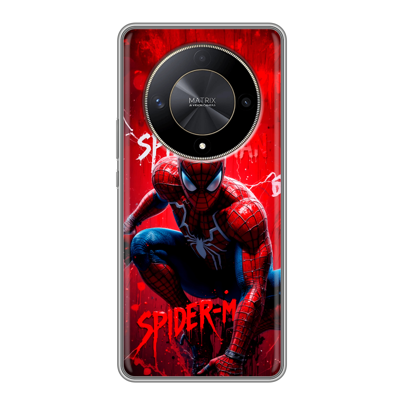 Силиконовый чехол на Huawei Honor X9b с принтом Spiderman Человек паук Силиконовый чехол на Huawei Honor X9b с принтом Spiderman Человек паук