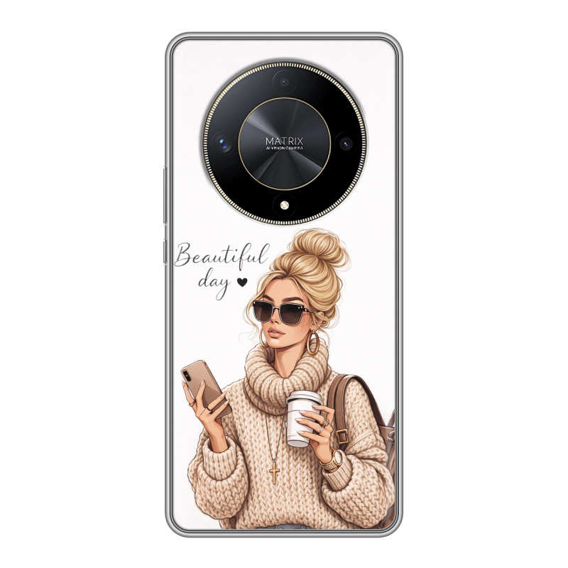 Силиконовый чехол на Huawei Honor X9b с принтом женский Силиконовый чехол на Huawei Honor X9b с принтом женский