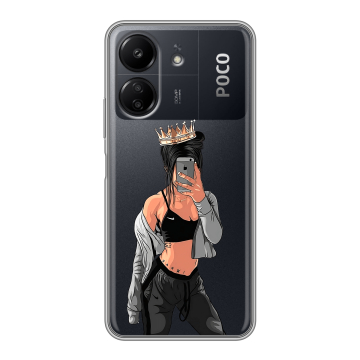 Силиконовый чехол на Xiaomi Poco C65 с принтом Женские принты Силиконовый чехол на Xiaomi Poco C65 с принтом Женские принты