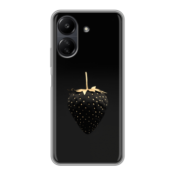 Силиконовый чехол на Xiaomi Poco C65 с принтом Черная клубника Силиконовый чехол на Xiaomi Poco C65 с принтом Черная клубника