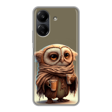 Силиконовый чехол на Xiaomi Poco C65 с принтом Сова Силиконовый чехол на Xiaomi Poco C65 с принтом Сова