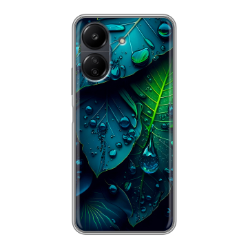 Силиконовый чехол на Xiaomi Poco C65 с принтом Листья Силиконовый чехол на Xiaomi Poco C65 с принтом Листья