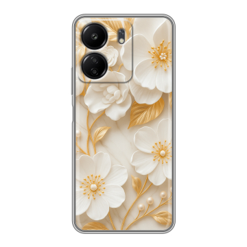 Силиконовый чехол на Xiaomi Poco C65 с принтом Цветы
