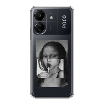 Силиконовый чехол на Xiaomi Poco C65 с принтом Мона Лиза Силиконовый чехол на Xiaomi Poco C65 с принтом Мона Лиза