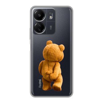 Силиконовый чехол на Xiaomi Poco C65 с принтом Медведь
