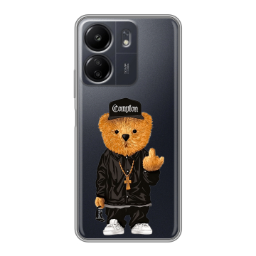 Силиконовый чехол на Xiaomi Poco C65 с принтом Плюшевый медведь Силиконовый чехол на Xiaomi Poco C65 с принтом Плюшевый медведь