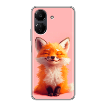 Силиконовый чехол на Xiaomi Poco C65 с принтом милая лиса