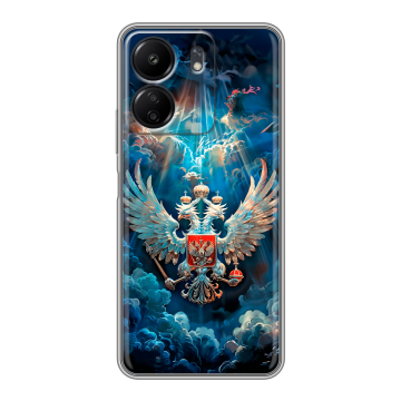 Силиконовый чехол на Xiaomi Poco C65 с принтом Герб флаг России Силиконовый чехол на Xiaomi Poco C65 с принтом Герб флаг России