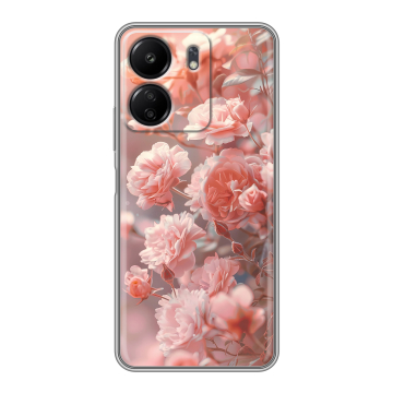 Силиконовый чехол на Xiaomi Poco C65 с принтом Розовые розы Силиконовый чехол на Xiaomi Poco C65 с принтом Розовые розы