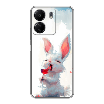 Силиконовый чехол на Xiaomi Poco C65 с принтом кролик зайчик Силиконовый чехол на Xiaomi Poco C65 с принтом кролик зайчик