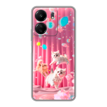 Силиконовый чехол на Xiaomi Poco C65 с принтом милые котики Силиконовый чехол на Xiaomi Poco C65 с принтом милые котики