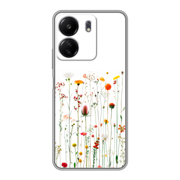 Силиконовый чехол на Xiaomi Poco C65 с принтом цветы Силиконовый чехол на Xiaomi Poco C65 с принтом цветы