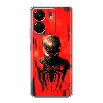 Силиконовый чехол на Xiaomi Poco C65 с принтом человек паук spiderman