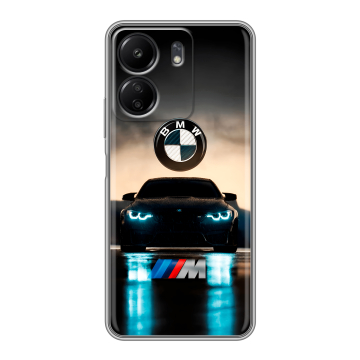 Силиконовый чехол на Xiaomi Poco C65 с принтом БМВ BMW