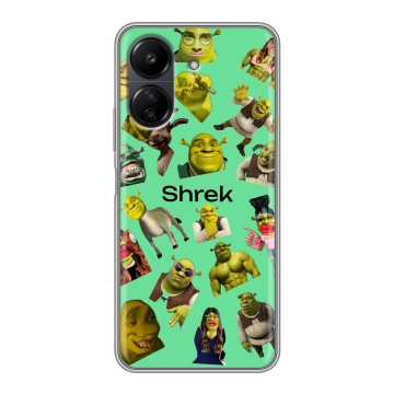 Силиконовый чехол на Xiaomi Poco C65 с принтом Шрек Shrek Силиконовый чехол на Xiaomi Poco C65 с принтом Шрек Shrek