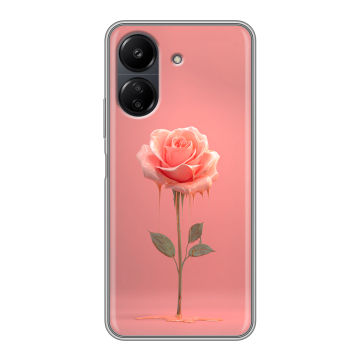 Силиконовый чехол на Xiaomi Poco C65 с принтом Розовая роза Силиконовый чехол на Xiaomi Poco C65 с принтом Розовая роза