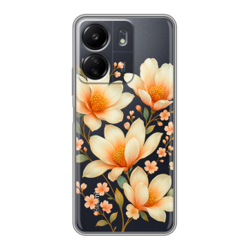 Силиконовый чехол на Xiaomi Poco C65 с принтом Цветы Силиконовый чехол на Xiaomi Poco C65 с принтом Цветы