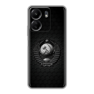 Силиконовый чехол на Xiaomi Poco C65 с принтом Герб Флаг СССР