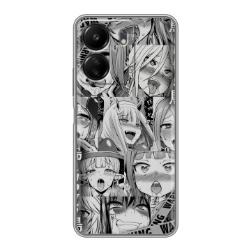 Силиконовый чехол на Xiaomi Poco C65 с принтом Ahegao Ахегао Аниме Силиконовый чехол на Xiaomi Poco C65 с принтом Ahegao Ахегао Аниме