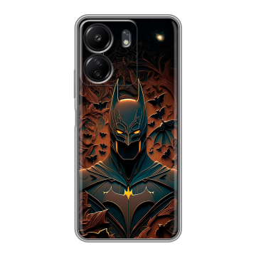 Силиконовый чехол на Xiaomi Poco C65 с принтом Batman Бэтмен Силиконовый чехол на Xiaomi Poco C65 с принтом Batman Бэтмен